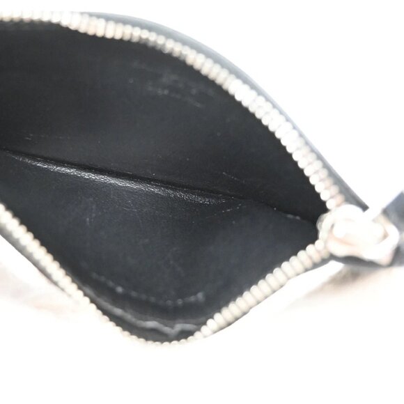 SAINT LAURENT Logo Compact Card Coin Case Wallet Leather Black Italy 60EF917 - Picture 11 of 13